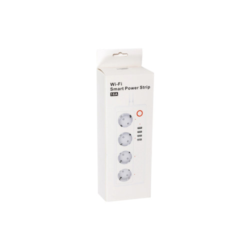 Мережевий фільтр живлення TUYA Smart 1.8м, 16A, 4*розетки/4*USB (HS082383)