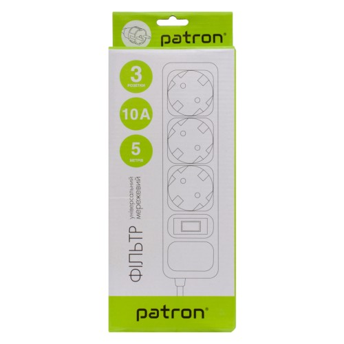 Мережевий фільтр живлення Patron EXT-PN-SP-1035-GR, 5m Gray (EXT-PN-SP-1035-GR)