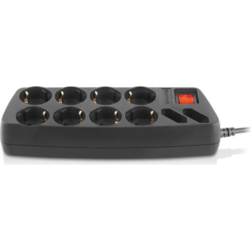 Мережевий фільтр живлення REAL-EL REAL-EL RS-10 Protect, 3m, black (EL122300039)