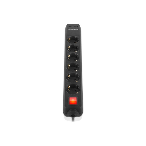 Мережевий фільтр живлення REAL-EL RS-PROTECT 605 3m, black (EL122300041)