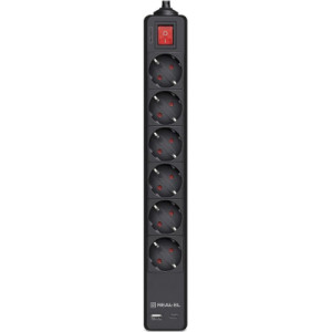 Мережевий фільтр живлення REAL-EL RS-PROTECT 605 3m, black (EL122300041)