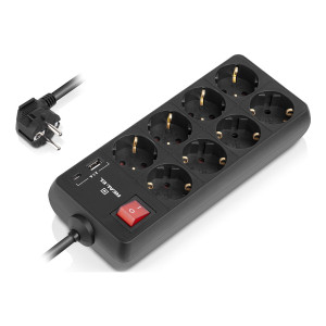 Мережевий фільтр живлення REAL-EL RS-PROTECT 805 5m, black (EL122300043)