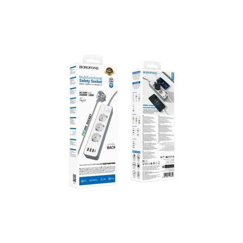 Мережевий фільтр живлення BOROFONE BAC9 (6941991116650)