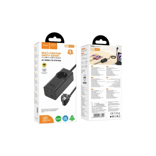 Мережевий фільтр живлення HOCO NS9 (6942007638494) Мережевий фільтр живлення HOCO NS9 (6942007638494)