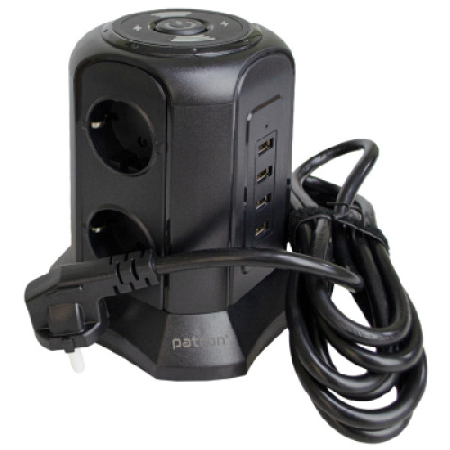 Мережевий фільтр живлення Patron SP-1663-USBTW (EXT-PN-SP-1663-USBTW) Мережевий фільтр живлення Patron SP-1663-USBTW (EXT-PN-SP-1663-USBTW)