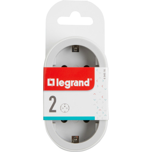 Мережевий розгалужувач LEGRAND СТАНДАРТ 2х2К+З фронтальні розетки , колір Білий/Сірий (694516) Мережевий розгалужувач LEGRAND СТАНДАРТ 2х2К+З фронтальні розетки , колір Білий/Сірий (694516)