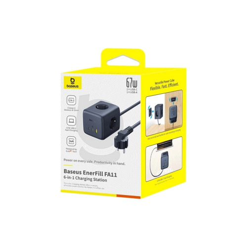 Мережевий фільтр живлення Baseus EnerFill FA11 Cube Power Strip (E00082100123-00) Мережевий фільтр живлення Baseus EnerFill FA11 Cube Power Strip (E00082100123-00)