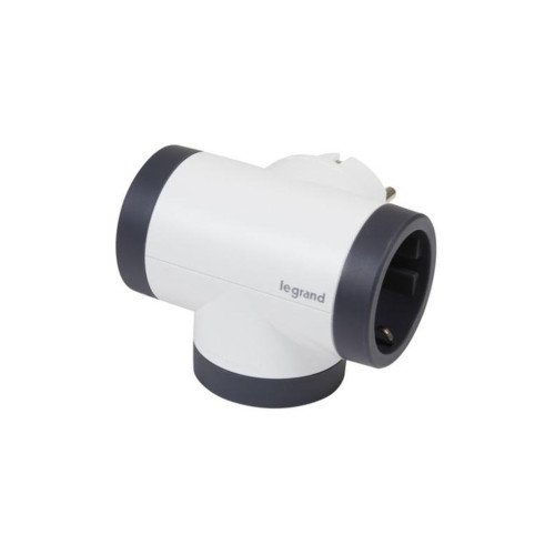 Мережевий розгалужувач LEGRAND ПРЕМІУМ поворотний 3х2К+З бокові розетки, колір Білий/Чорний (694521)