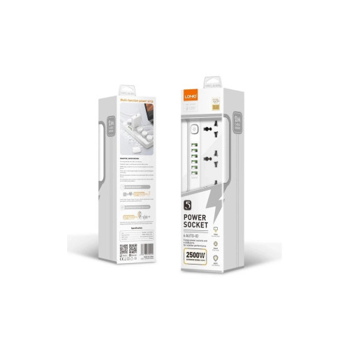 Мережевий фільтр живлення LDNIO SC5614 5роз. 3USB 2м (SC5614)