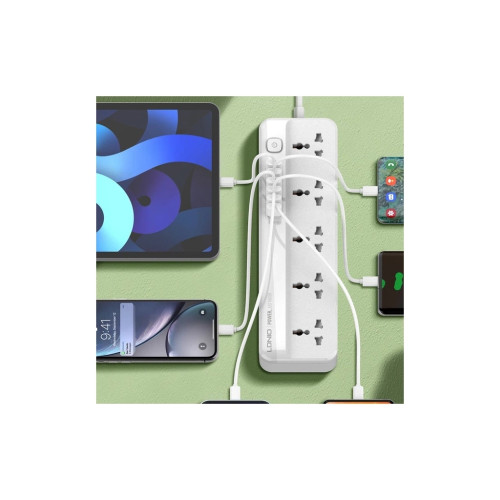 Мережевий фільтр живлення LDNIO SC5614 5роз. 3USB 2м (SC5614)