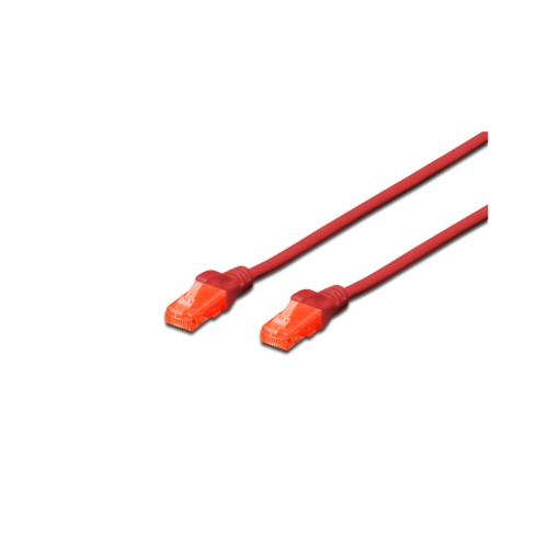 Патч-корд 0.25м, CAT 6 UTP, AWG 26/7, Cu, LSZH, red Digitus (DK-1617-0025/R)