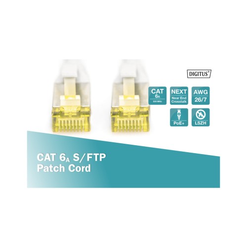 Патч-корд 20м, CAT 6a S-FTP, AWG 26/7, Cu, LSZH, gray Digitus (DK-1644-A-200)