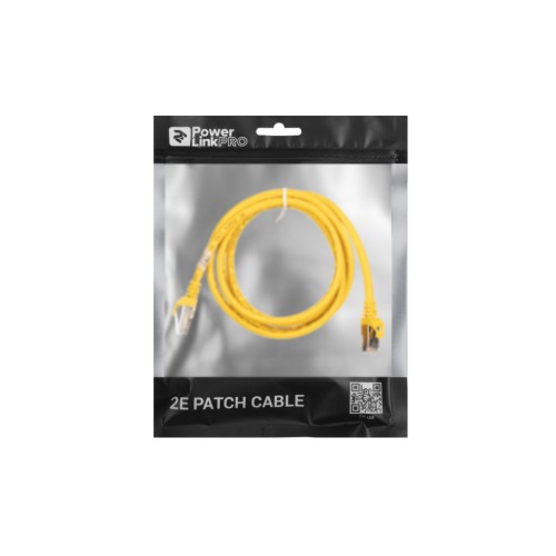 Патч-корд 1.50м S/FTP Cat 6 CU PVC 26AWG 7/0.16 yellow 2E (2E-PC6SFTPCOP-150YLW)