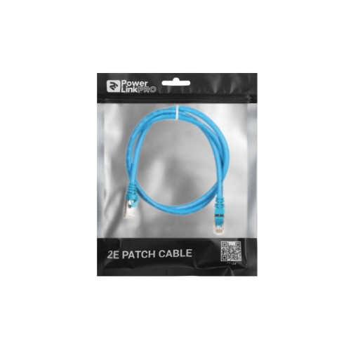 Патч-корд 1м S/FTP Cat 6 CU PVC 26AWG 7/0.16 blue 2E (2E-PC6SFTPCOP-100BL)