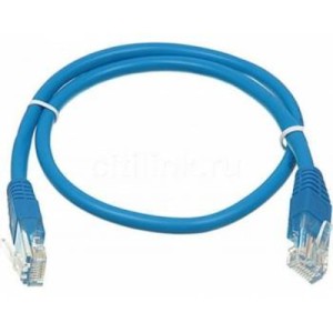 Патч-корд 1м, UTP, cat.5e, CU, 24AWG, blue Kingda (KD-PAUT3100BU)