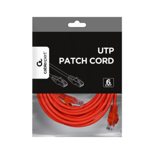 Патч-корд 10м UTP cat 6 CCA red Cablexpert (PP6U-10M/R)