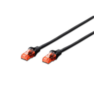 Патч-корд 1м, UTP, cat.6, CCA, AWG 26/7, PVC, black Digitus (DK-1612-010/BL)
