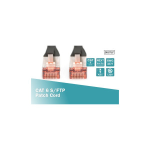 Патч-корд 10м, CAT 6 S-FTP, AWG 27/7, LSZH, black Digitus (DK-1644-100/BL)