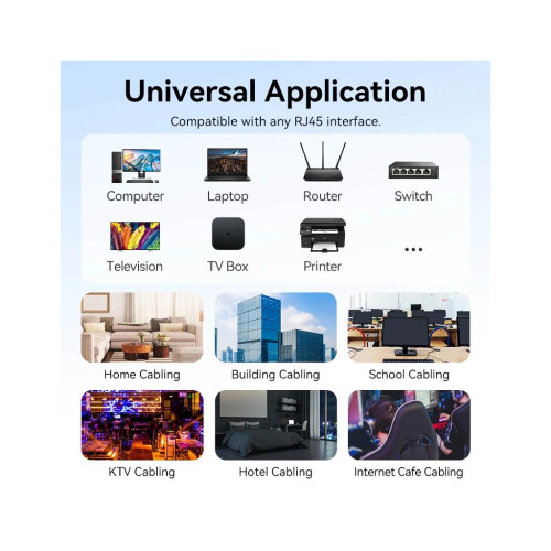 Патч-корд Cat.6 UTP Patch Cable 8M Black VENTION (IBEBK)