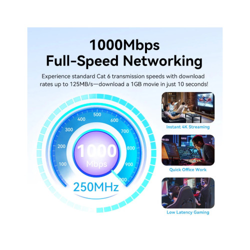 Патч-корд Cat.6 UTP Patch Cable 10M Black VENTION (IBEBL)