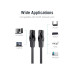 Патч-корд Flat Cat.6 UTP Patch Cable 0.5M Black VENTION (IBJBD)