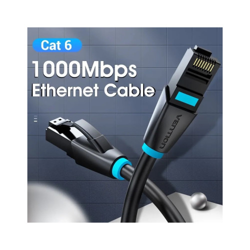 Патч-корд Cat.6 UTP Patch Cable 1M Black VENTION (IBKBF)