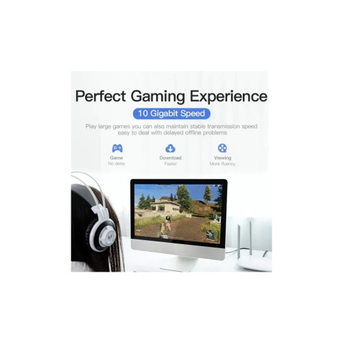 Патч-корд Flat Cat.7 Patch Cable 3M Black VENTION (ICABI)