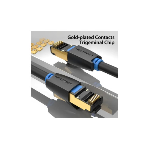 Патч-корд Cat.8 SFTP Patch Cable 0.5M Black VENTION (IKABD)
