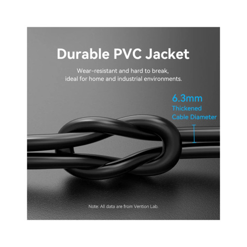 Патч-корд 1.5м, S/FTP cat 8 RJ-45 black VENTION (IKABG)