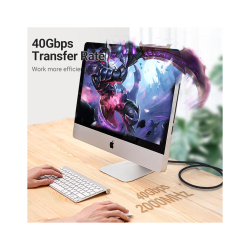 Патч-корд 1м, S/FTP cat 8 RJ-45 COPPER black VENTION (IKGBF)