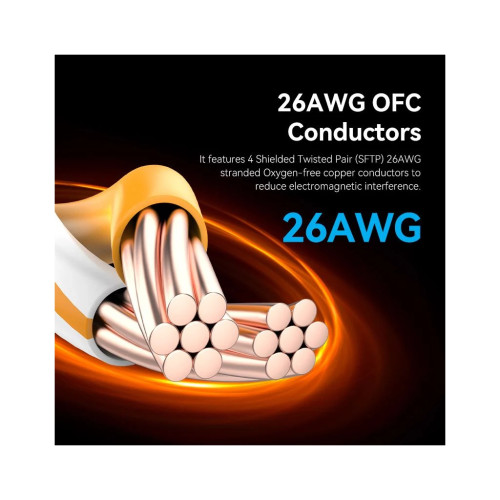 Патч-корд Cat8 SFTP Patch Cable 0.5M Black VENTION (IKKBD)