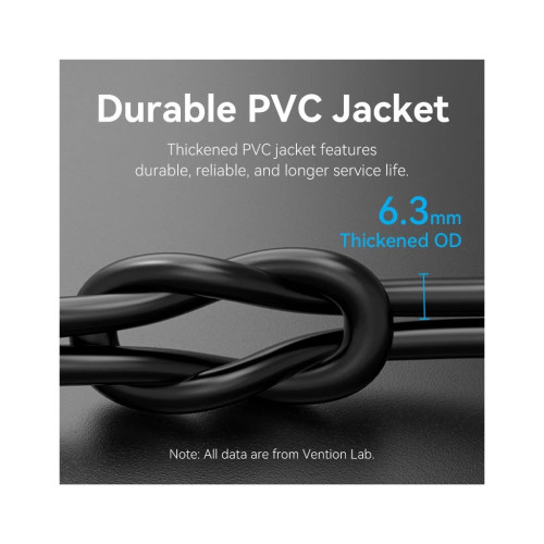 Патч-корд Cat8 SFTP Patch Cable 8M Black VENTION (IKKBK)