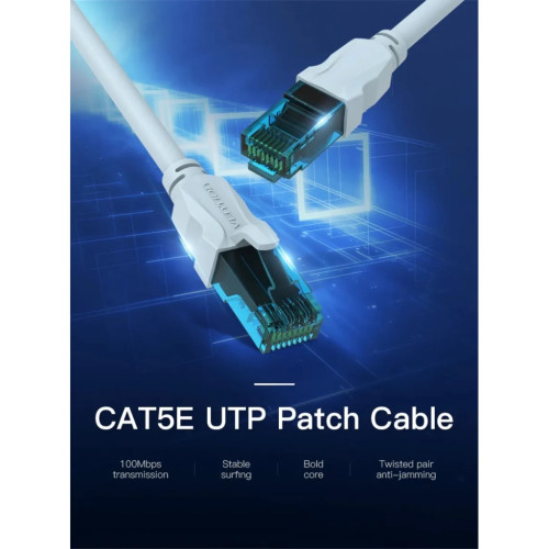 Патч-корд 5м, RJ-45 cat 5e UTP blue VENTION (VAP-A10-S500)