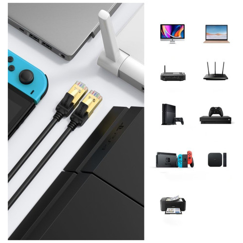 Патч-корд 15м, F/FTP cat 7 RJ-45 black Ugreen (U_11274)