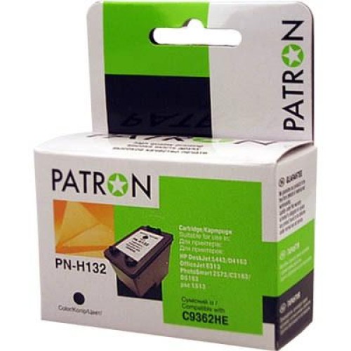 Картридж Patron для HP PN-H132 BLACK (C9362HE) (CI-HP-C9362HE-B-PN)