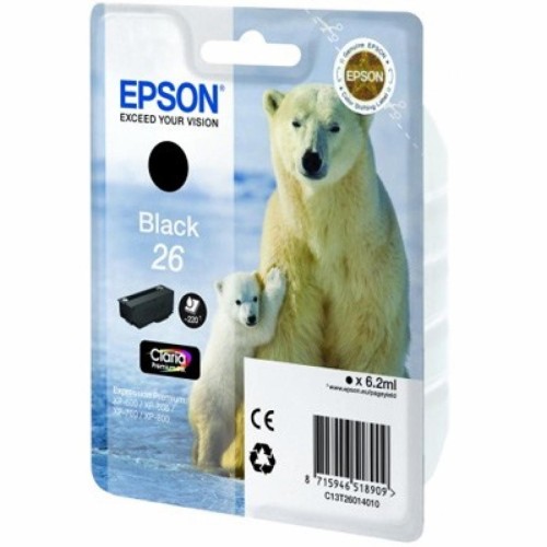 Картридж Epson 26 XP600/605/700 black pigment (C13T26014010)