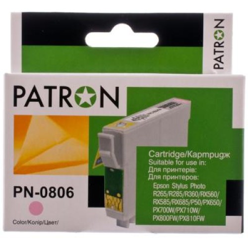 Картридж Patron EPSON R265/285/360,RX560/585/685,P50,PX650 LIGHT MAGENTA (T0 (PN-0806)