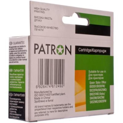 Картридж Patron EPSON BX305F/320/525/625,SX420/425/525/535/620 BLACK (T1291) (PN-1291)