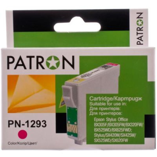 Картридж Patron EPSON BX305F/320/525/625,SX420/425/525/535/620 MAGENTA (T129 (PN-1293)