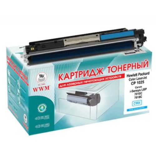 Картридж WWM для HP CLJ CP1025/1025nw Cyan (1025C)