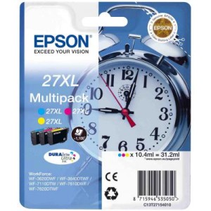 Картридж Epson 27XL WF-7620 Bundle (C,M,Y) XL (C13T27154020/C13T27154022)