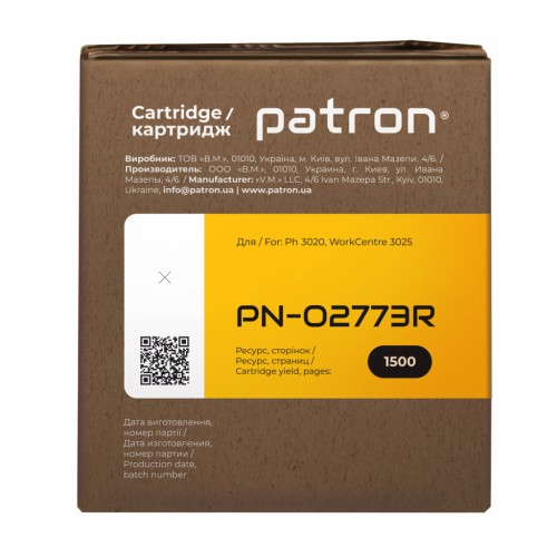 Картридж Patron XEROX Phaser 3020/WC3025 106R02773 Extra (PN-02773R)