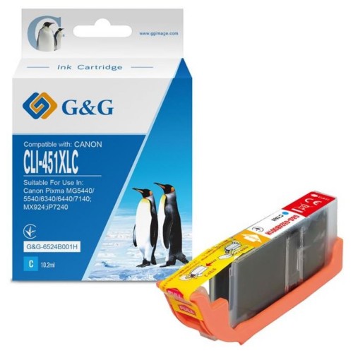 Картридж G&G Canon CLI-451C Cyan (G&G-6524B001H)