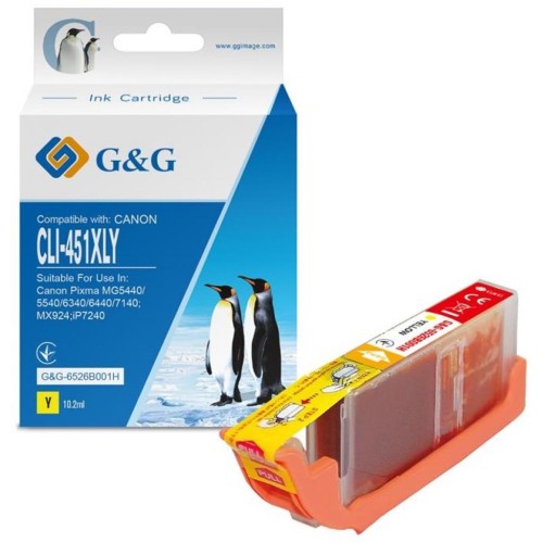 Картридж G&G Canon CLI-451Y Yellow (G&G-6526B001H)