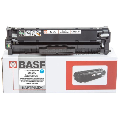 Картридж BASF HP CC531A/CF381A/CE411A, Canon 118/318/418/718 Cyan (BASF-KT-CC531A-U)