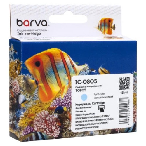 Картридж Barva Epson T0805 (C13T08054010/C13T08054011) 350ст, light cyan (IC-0805)