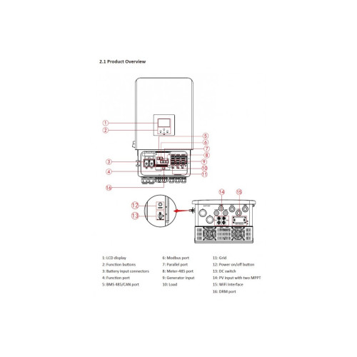 Сонячний інвертор Deye SUN-10K-SG05LP3-EU-SM2	10kW WiFi (SUN-10K-SG05LP3-EU-SM2)