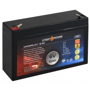 Батарея LiFePo4 LogicPower LiFePO4 6V-12Ah (14557)