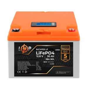 Батарея LiFePo4 LogicPower 12V (12.8V) - 30 Ah (384Wh) (20963)