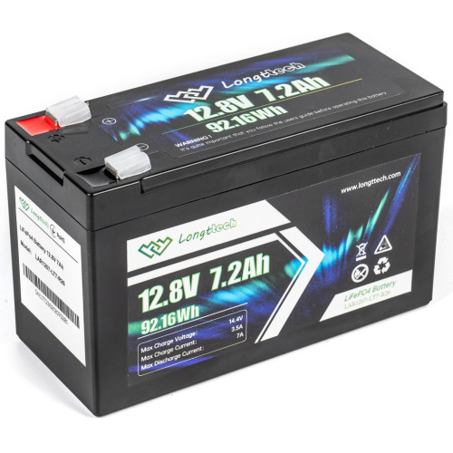 Батарея LiFePo4 Longttech LiFePO4 12.8V - 7.2Ah (LAR1207-LT7-R26)